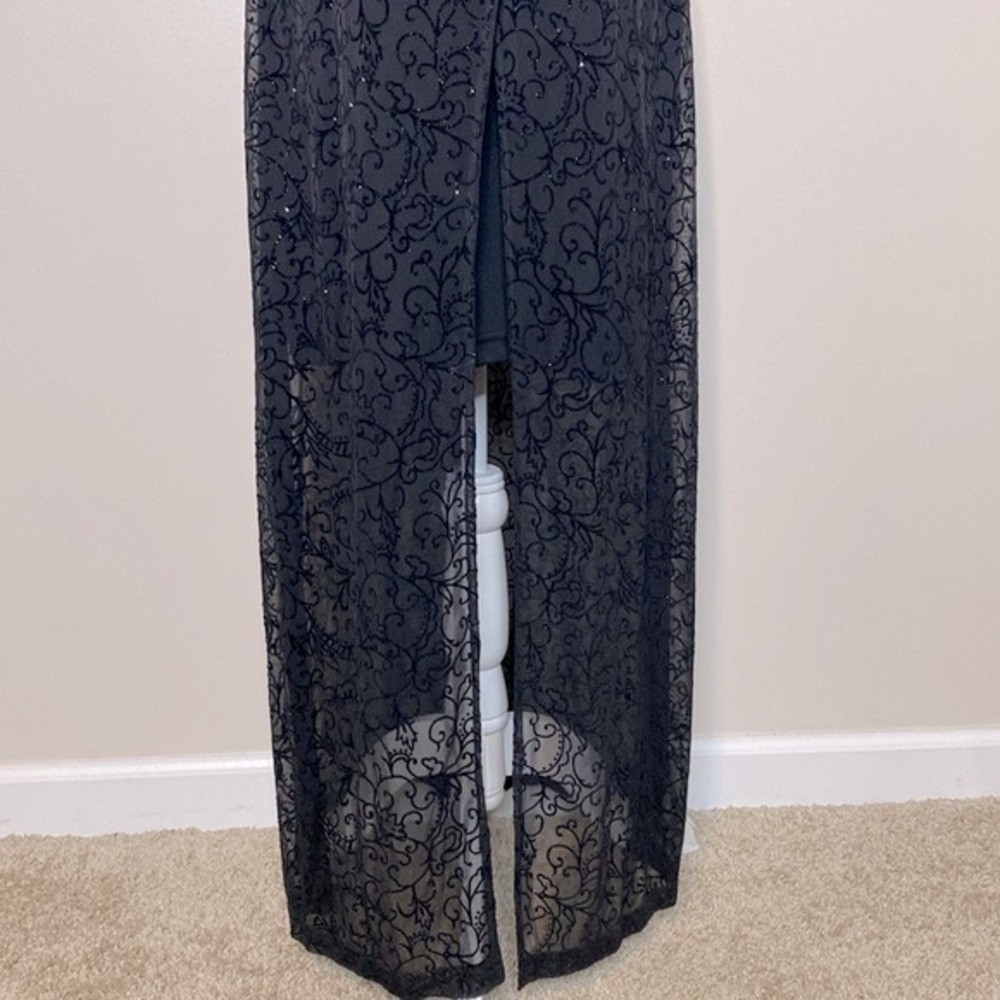 Vintage 90’s long black sparkly goth girl dress - Picture 7 of 12